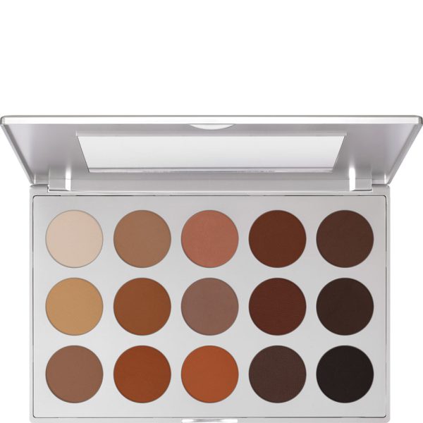 Eye Shadow Compact Palette- 15 Colors- Smokey Brown